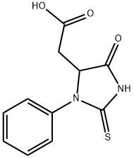 (5-OXO-3-PHENYL-2-THIOXO-IMIDAZOLIDIN-4-YL)-ACETIC ACID Struktur