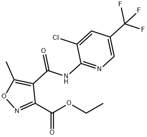 ETHYL 4-(([3-CHLORO-5-(TRIFLUOROMETHYL)-2-PYRIDINYL]AMINO)CARBONYL)-5-METHYL-3-ISOXAZOLECARBOXYLATE Struktur