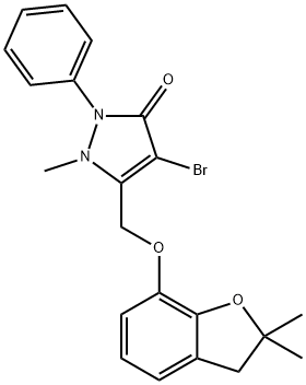 3-((2,2-DIMETHYL(3-OXAINDAN-4-YLOXY))METHYL)-4-BROMO-2-METHYL-1-PHENYL-3-PYRAZOLIN-5-ONE Struktur