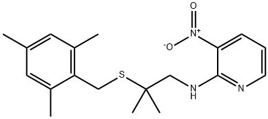 N-(2-[(MESITYLMETHYL)SULFANYL]-2-METHYLPROPYL)-3-NITRO-2-PYRIDINAMINE Struktur