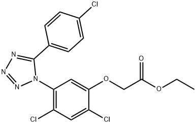 ETHYL 2-(2,4-DICHLORO-5-[5-(4-CHLOROPHENYL)-1H-1,2,3,4-TETRAAZOL-1-YL]PHENOXY)ACETATE Struktur