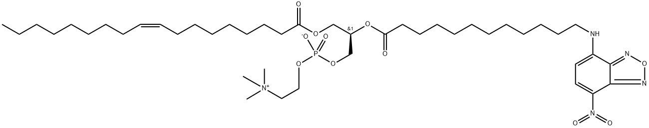 1-OLEOYL-2-[12-[(7-NITRO-2-1,3-BENZOXADIAZOL-4-YL)AMINO]DODECANOYL]-SN-GLYCERO-3-PHOSPHOCHOLINE Struktur