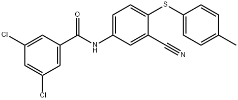 3,5-DICHLORO-N-(3-CYANO-4-[(4-METHYLPHENYL)SULFANYL]PHENYL)BENZENECARBOXAMIDE Struktur