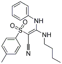 3-(BUTYLAMINO)-2-((4-METHYLPHENYL)SULFONYL)-3-(PHENYLAMINO)PROP-2-ENENITRILE Struktur