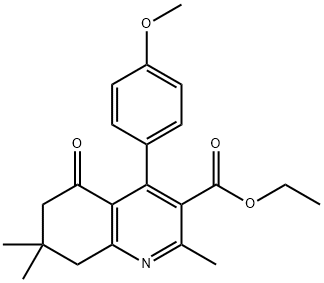 ETHYL 4-(4-METHOXYPHENYL)-2,7,7-TRIMETHYL-5-OXO-5,6,7,8-TETRAHYDRO-3-QUINOLINECARBOXYLATE Struktur