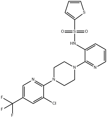 N-(2-(4-[3-CHLORO-5-(TRIFLUOROMETHYL)-2-PYRIDINYL]PIPERAZINO)-3-PYRIDINYL)-2-THIOPHENESULFONAMIDE Struktur