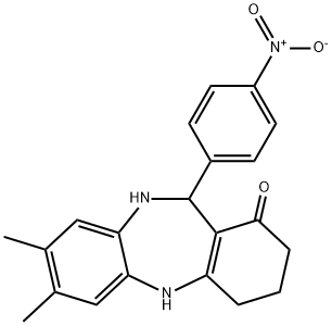 7,8-DIMETHYL-11-(4-NITROPHENYL)-2,3,4,5,10,11-HEXAHYDRO-1H-DIBENZO[B,E][1,4]DIAZEPIN-1-ONE Struktur