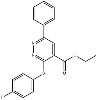 ETHYL 3-[(4-FLUOROPHENYL)SULFANYL]-6-PHENYL-4-PYRIDAZINECARBOXYLATE Struktur