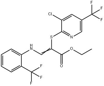 ETHYL 2-([3-CHLORO-5-(TRIFLUOROMETHYL)-2-PYRIDINYL]SULFANYL)-3-[2-(TRIFLUOROMETHYL)ANILINO]ACRYLATE Struktur