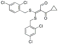 2-(CYCLOPROPYLCARBONYL)-3,3-DI[(2,4-DICHLOROBENZYL)THIO]ACRYLALDEHYDE Struktur