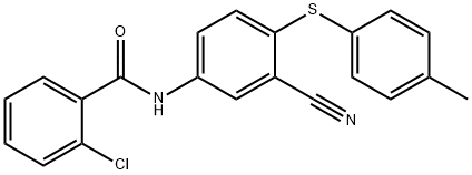 2-CHLORO-N-(3-CYANO-4-[(4-METHYLPHENYL)SULFANYL]PHENYL)BENZENECARBOXAMIDE Struktur