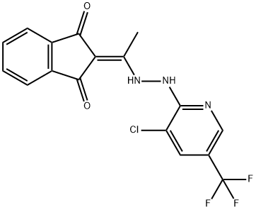 2-((2-(3-CHLORO-5-(TRIFLUOROMETHYL)-2-PYRIDYL)HYDRAZINO)ETHYLIDENE)INDANE-1,3-DIONE Struktur