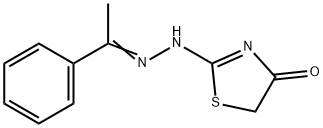 2-((E)-2-[(E)-1-PHENYLETHYLIDENE]HYDRAZONO)-1,3-THIAZOLAN-4-ONE Struktur