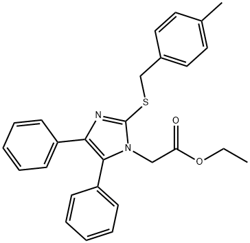 ETHYL 2-(2-[(4-METHYLBENZYL)SULFANYL]-4,5-DIPHENYL-1H-IMIDAZOL-1-YL)ACETATE Struktur