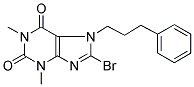 8-BROMO-1,3-DIMETHYL-7-(3-PHENYLPROPYL)-2,3,6,7-TETRAHYDRO-1H-PURINE-2,6-DIONE Struktur