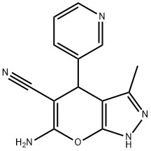 6-AMINO-3-METHYL-4-(3-PYRIDINYL)-1,4-DIHYDROPYRANO[2,3-C]PYRAZOLE-5-CARBONITRILE Struktur