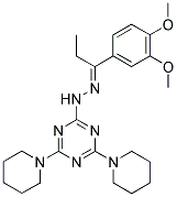 (E)-2-(2-(1-(3,4-DIMETHOXYPHENYL)PROPYLIDENE)HYDRAZINYL)-4,6-DI(PIPERIDIN-1-YL)-1,3,5-TRIAZINE Struktur