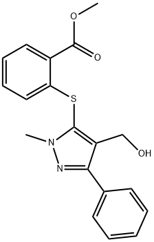 METHYL 2-([4-(HYDROXYMETHYL)-1-METHYL-3-PHENYL-1H-PYRAZOL-5-YL]SULFANYL)BENZENECARBOXYLATE Struktur