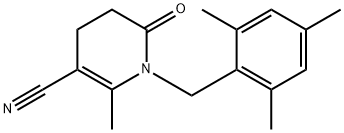 1-(MESITYLMETHYL)-2-METHYL-6-OXO-1,4,5,6-TETRAHYDRO-3-PYRIDINECARBONITRILE Struktur