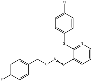 2-[(4-CHLOROPHENYL)SULFANYL]NICOTINALDEHYDE O-(4-FLUOROBENZYL)OXIME Struktur