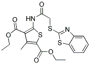 DIETHYL 5-{[(1,3-BENZOTHIAZOL-2-YLTHIO)ACETYL]AMINO}-3-METHYLTHIOPHENE-2,4-DICARBOXYLATE Struktur