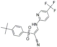 2-((4-(TERT-BUTYL)PHENYL)SULFONYL)-3-((5-(TRIFLUOROMETHYL)(2-PYRIDYL))AMINO)PROP-2-ENENITRILE Struktur