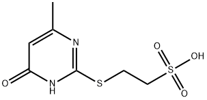 2-[(4-HYDROXY-6-METHYL-2-PYRIMIDINYL)SULFANYL]-1-ETHANESULFONIC ACID Struktur