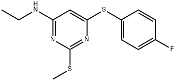 N-ETHYL-6-[(4-FLUOROPHENYL)SULFANYL]-2-(METHYLSULFANYL)-4-PYRIMIDINAMINE Struktur