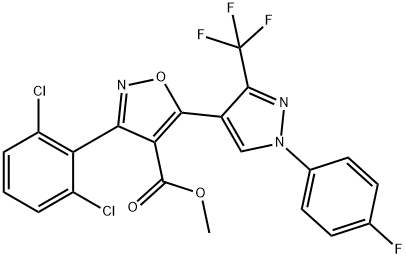 METHYL 3-(2,6-DICHLOROPHENYL)-5-[1-(4-FLUOROPHENYL)-3-(TRIFLUOROMETHYL)-1H-PYRAZOL-4-YL]-4-ISOXAZOLECARBOXYLATE Struktur