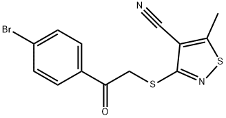 3-([2-(4-BROMOPHENYL)-2-OXOETHYL]SULFANYL)-5-METHYL-4-ISOTHIAZOLECARBONITRILE Struktur