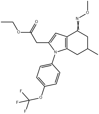 ETHYL 2-(4-(-O-METHYLOXIME)-6-METHYL-1-(4-(TRIFLUOROMETHOXY)PHENYL)-5,6,7-TRIHYDROINDOL-2-YL)ACETATE Struktur