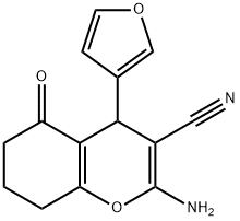 2-AMINO-4-FURAN-3-YL-5-OXO-5,6,7,8-TETRAHYDRO-4H-CHROMENE-3-CARBONITRILE Struktur