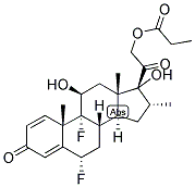 1,4-PREGNADIEN-6-ALPHA, 9-ALPHA-DIFLUORO-16-ALPHA-METHYL-11-BETA, 17,21-TRIOL-3,20-DIONE 21-PROPIONATE Struktur