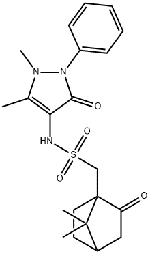 4-((((7,7-DIMETHYL-2-OXOBICYCLO[2.2.1]HEPTYL)METHYL)SULFONYL)AMINO)-2,3-DIMETHYL-1-PHENYL-3-PYRAZOLIN-5-ONE Struktur