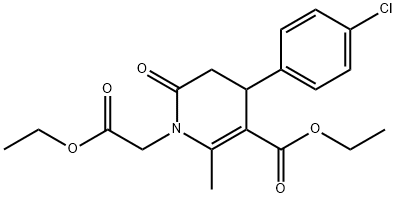 ETHYL 4-(4-CHLOROPHENYL)-1-(2-ETHOXY-2-OXOETHYL)-2-METHYL-6-OXO-1,4,5,6-TETRAHYDRO-3-PYRIDINECARBOXYLATE Struktur