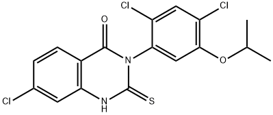 7-CHLORO-3-(2,4-DICHLORO-5-ISOPROPOXYPHENYL)-2-SULFANYL-4(3H)-QUINAZOLINONE Struktur