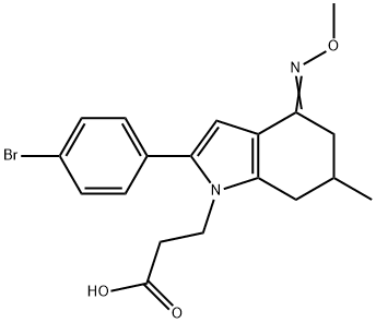 3-(4-(O-METHYLOXIME)-2-(4-BROMOPHENYL)-6-METHYL-5,6,7-TRIHYDROINDOLYL)PROPANOIC ACID Struktur