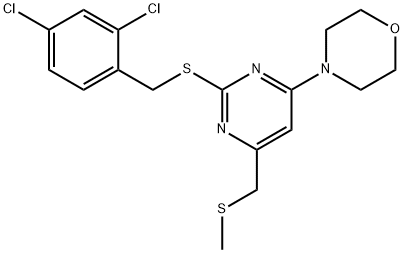 2,4-DICHLOROBENZYL 4-[(METHYLSULFANYL)METHYL]-6-MORPHOLINO-2-PYRIMIDINYL SULFIDE Struktur