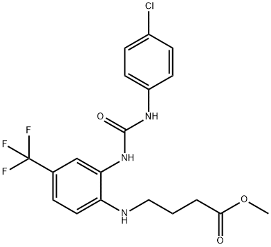 METHYL 4-[2-([(4-CHLOROANILINO)CARBONYL]AMINO)-4-(TRIFLUOROMETHYL)ANILINO]BUTANOATE Struktur