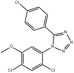 2,4-DICHLORO-5-[5-(4-CHLOROPHENYL)-1H-1,2,3,4-TETRAAZOL-1-YL]PHENYL METHYL ETHER Struktur