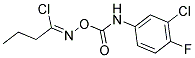 N-([(3-CHLORO-4-FLUOROANILINO)CARBONYL]OXY)BUTANIMIDOYL CHLORIDE Struktur