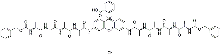 RHODAMINE 110, BIS-(CBZ-L-ALANYL-L-ALANYL-L-ALANYL-L-ALANINE AMIDE) Struktur