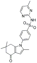 2,6,6-TRIMETHYL-1-(4-(((4-METHYLPYRIMIDIN-2-YL)AMINO)SULFONYL)PHENYL)-5,6,7-TRIHYDROINDOL-4-ONE Struktur