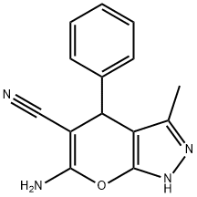 6-AMINO-3-METHYL-4-PHENYL-4H-PYRANO[3,2-D]PYRAZOLE-5-CARBONITRILE Struktur