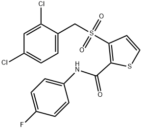 3-[(2,4-DICHLOROBENZYL)SULFONYL]-N-(4-FLUOROPHENYL)-2-THIOPHENECARBOXAMIDE Struktur