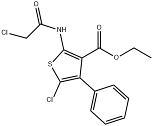 5-CHLORO-2-(2-CHLORO-ACETYLAMINO)-4-PHENYL-THIOPHENE-3-CARBOXYLIC ACID ETHYL ESTER Struktur