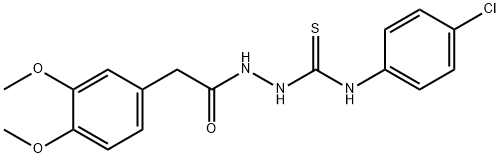 2-(3,4-DIMETHOXYPHENYL)-N-((((4-CHLOROPHENYL)AMINO)THIOXOMETHYL)AMINO)ETHANAMIDE Struktur