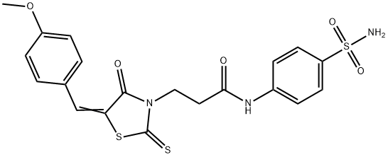 N-[4-(AMINOSULFONYL)PHENYL]-3-[(5Z)-5-(4-METHOXYBENZYLIDENE)-4-OXO-2-THIOXO-1,3-THIAZOLIDIN-3-YL]PROPANAMIDE Struktur