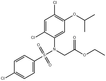 N-(4-CHLOROPHENYLSULFONYL)-2,4-DICHLORO-5-ISOPROPOXYPHENYLGLYCINE ETHYL ESTER Struktur