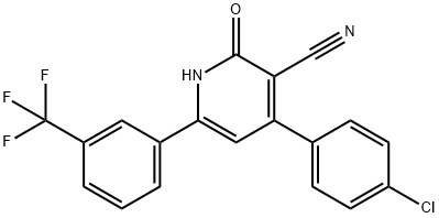 4-(4-CHLOROPHENYL)-2-HYDROXY-6-[3-(TRIFLUOROMETHYL)PHENYL]NICOTINONITRILE Struktur